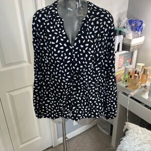 Elegant Black and White Women's Blouse